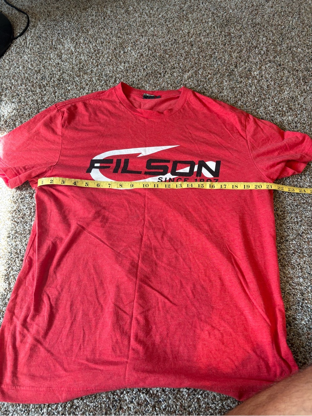 Filson Red Crewneck Logo Tee
